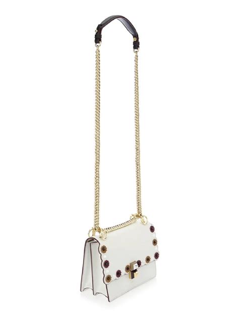 fendi 8m0381 a20a f04kn|Fendi Kan I White Multi Color Flowers Leather Chain Bag.